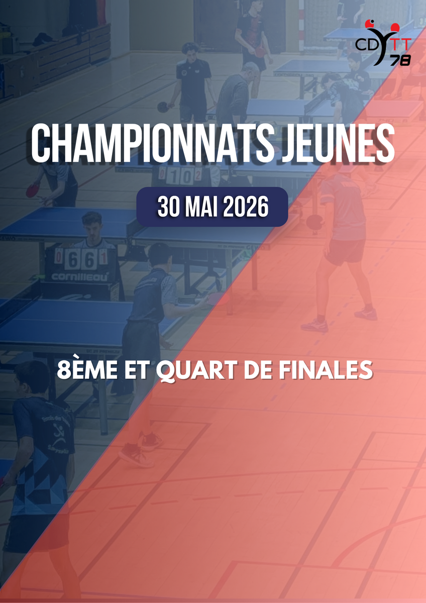 1/8èmes et 1/4 de finale championnat des jeunes par équipes samedi 30 mai