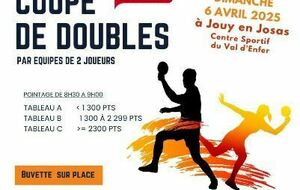 Coupe de doubles des Yvelines le 6 avril à Jouy-en-Josas