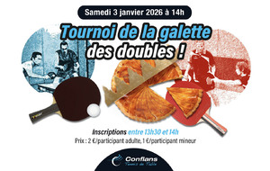 Tournoi de la galette des doubles samedi 3 janvier au gymnase Joffre