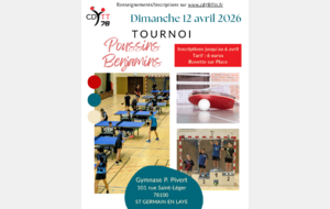 Tournoi poussins/benjamins des Yvelines le dimanche12 avril à Saint-Germain-en-Laye