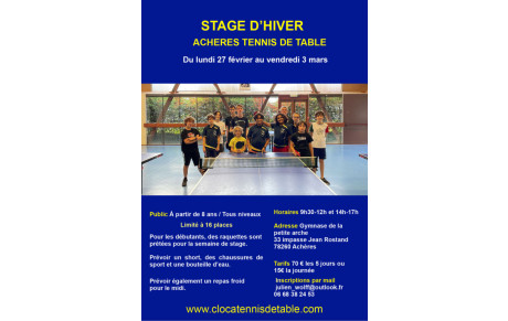 Stage organisé par Julien Wolff à Achères