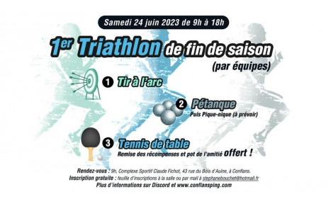 Triathlon pétanque/ping/tir à l'arc le 24 juin