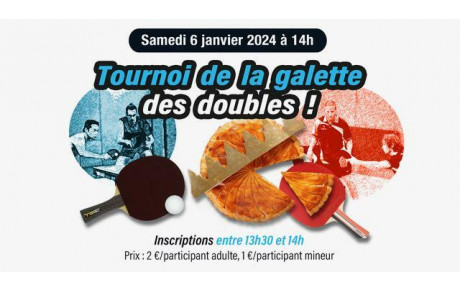 Tournoi de la galette des doubles le samedi 6 janvier au gymnase Joffre