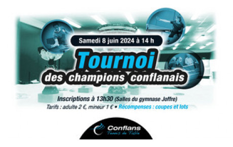 Tournoi des champions conflanais le 8 juin au gymnase Joffre