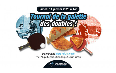 Tournoi de la galette des doubles samedi 11 janvier au gymnase Joffre