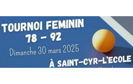 Tournoi interdépartemental féminin le 30 mars à Saint-Cyr-l'Ecole