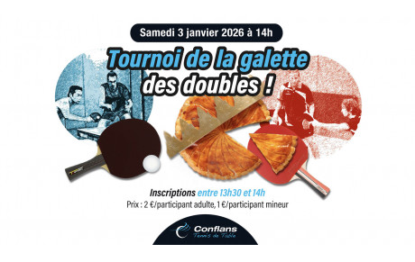 Tournoi de la galette des doubles samedi 3 janvier au gymnase Joffre